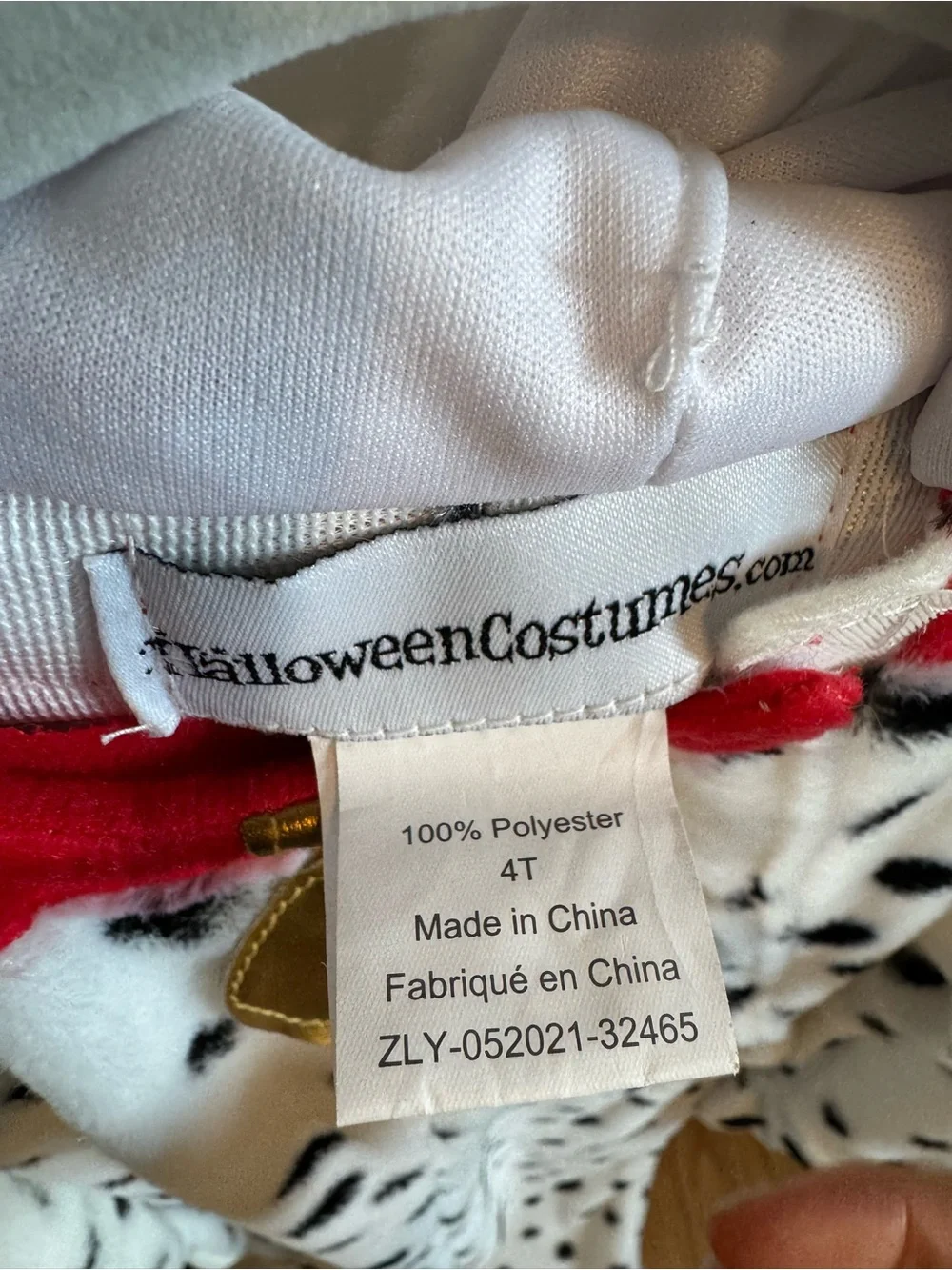 Dalmatian Spot One-Piece Costume with Red Collar